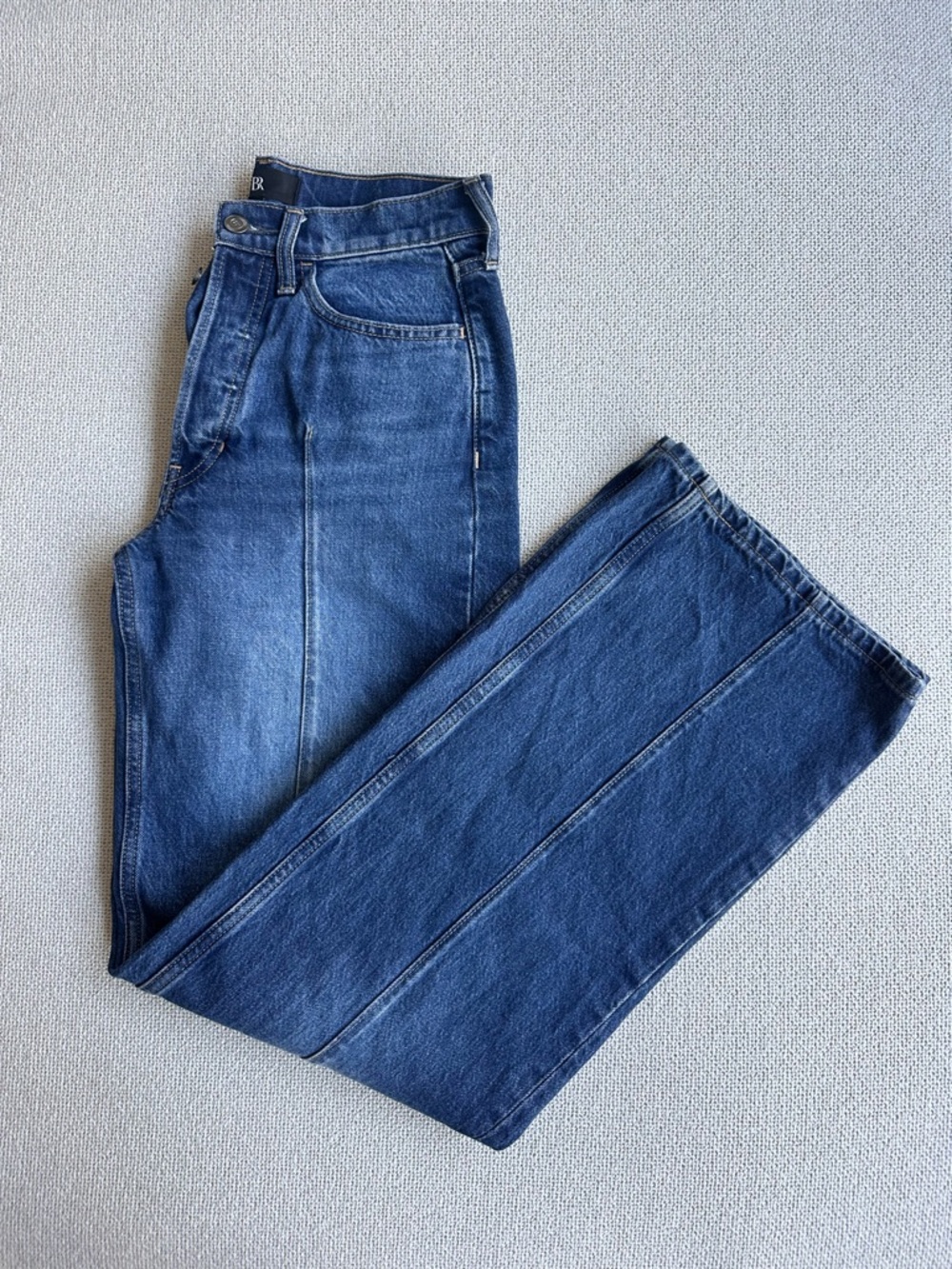 Banana Republic Pintuck Classic High-Waist Blue Denim Jeans